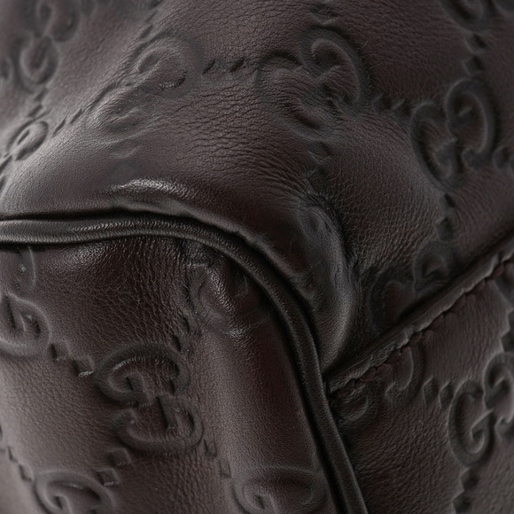 Gucci Guccisima Sookie Brown Gold Hardware Leather Women's Handbag - Picture 8 of 12